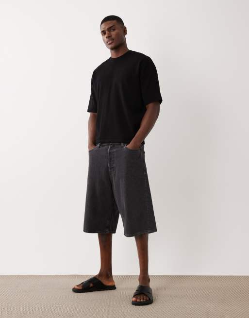 ASOS DESIGN oversized knitted textured t-shirt in black, 2 of 5