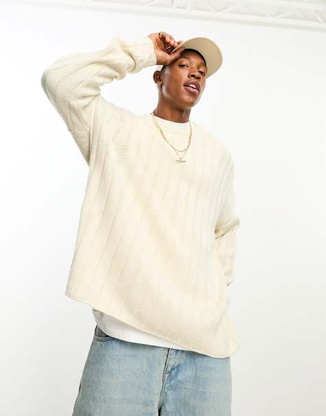 ASOS Asos Crew Neck Sweater with Elbow Patches in Purple for Men