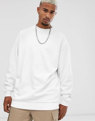 ASOS DESIGN - Oversized lang sweatshirt in wit