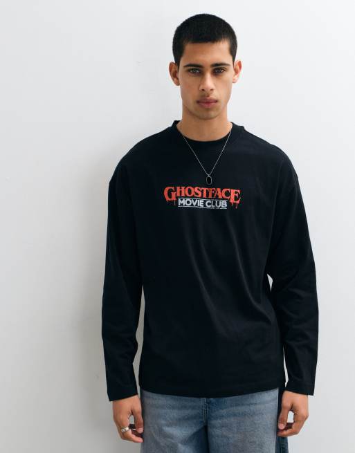 ASOS DESIGN oversized lang T-shirt met Scream Ghostface Halloween in zwart, 4 van 5