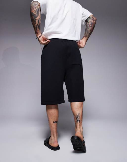ASOS DESIGN - Oversized langere short van zware stof in scubastijl in zwart, 4 van 5