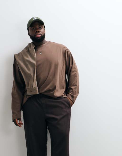 ASOS DESIGN oversized langærmet T-shirt i brun, 2 af 5