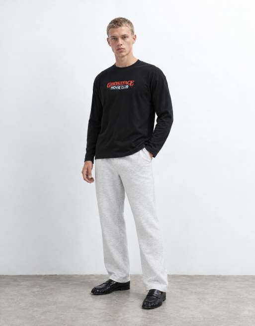 ASOS DESIGN oversized langærmet T-shirt med Steven Rhodes Ghostface Halloween i sort, 8 af 9