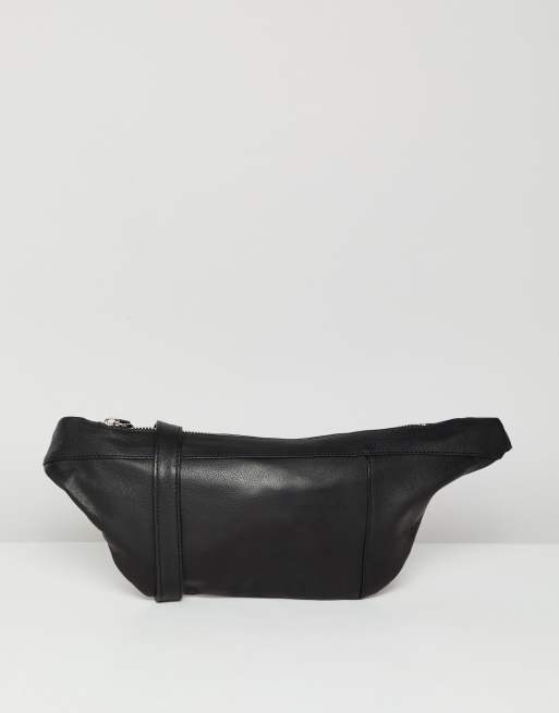 oversized leather bum bag