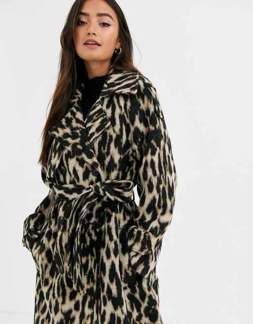 Asos animal print coat sale