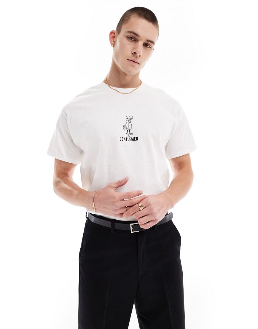 ASOS DESIGN oversized license t-shirt with Netflix The Gentlemen print in white