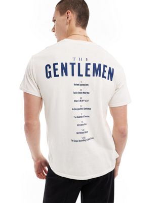 ASOS DESIGN oversized license t-shirt with Netflix The Gentlemen prints in off white