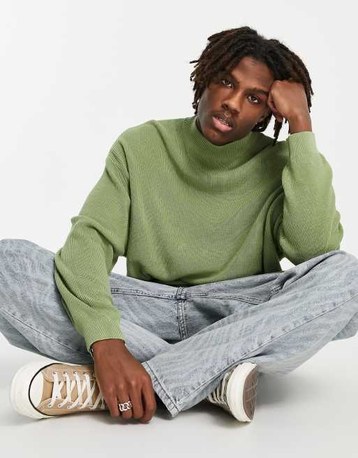 ASOS DESIGN - Oversized lichtgewicht coltrui in groen