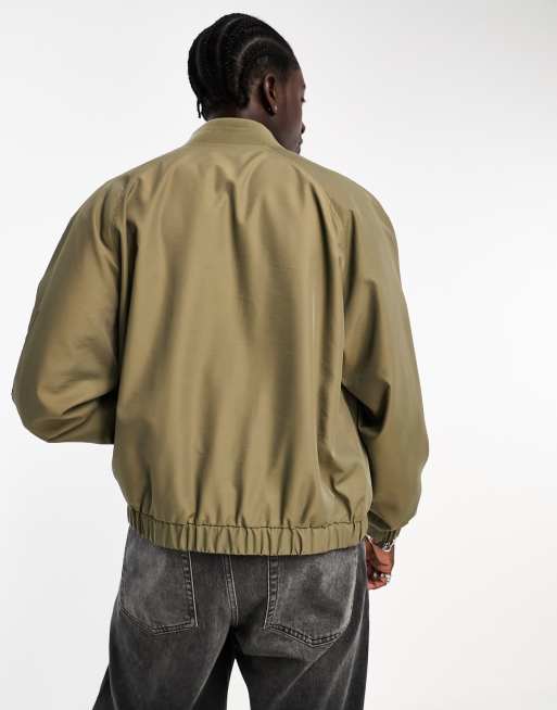 ASOS DESIGN lightweight bomber jacket in green