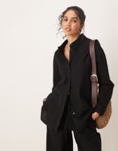 ASOS DESIGN lyocell wide leg dad trouser in chocolate co ord
