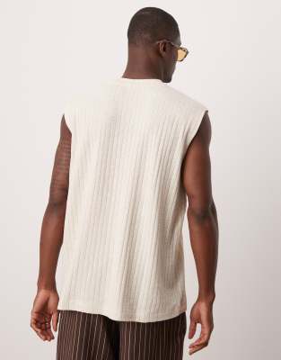 Asos Design Oversized Linen Mix Tank
