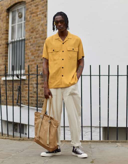 Mustard and outlet khaki outfit