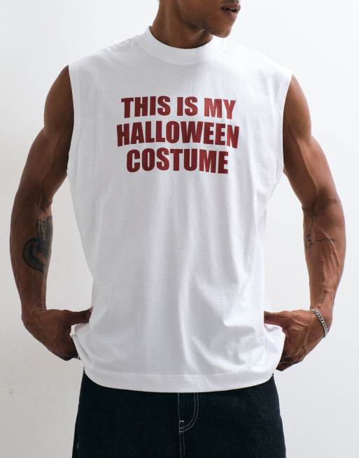 ASOS DESIGN oversized linne med Halloween-tryck i vitt, 2 av 5