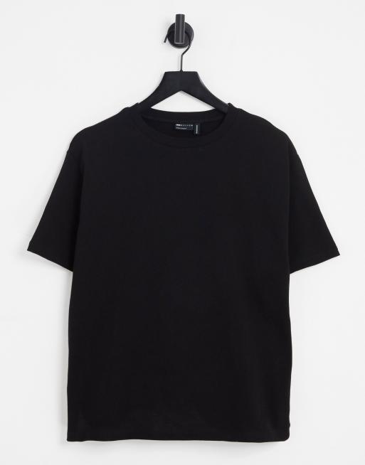 ASOS DESIGN oversized long line t-shirt in black | ASOS