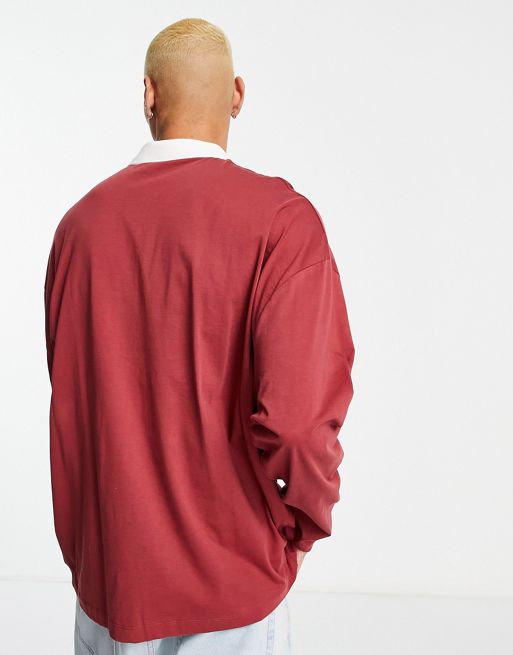ASOS Design Oversized Polo Long Sleeve T-Shirt