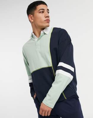 pastel color long sleeves polo