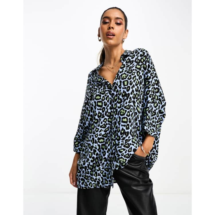 Leopard print hot sale blouse asos