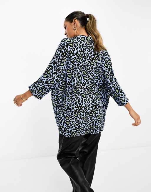 blue leopard shirt