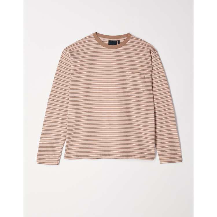ASOS DESIGN oversized long sleeve skater tee in neutral