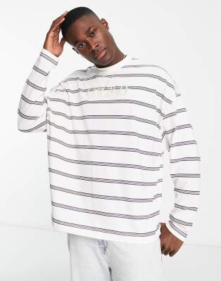Allison Oversized Long Sleeve Stripe Shirt Blue Stripe main image 0
