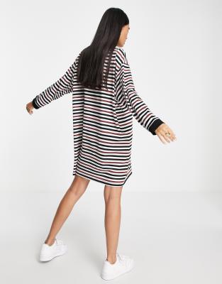 red black and white t shirt dress