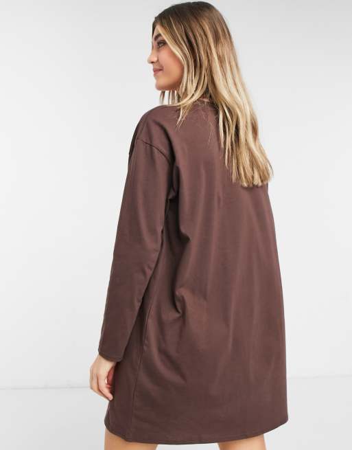 Brown sales tshirt dress