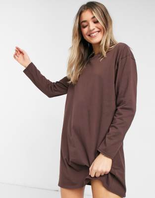 brown t shirt dress