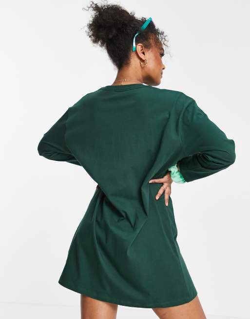 Green long sleeve t shirt sale dress