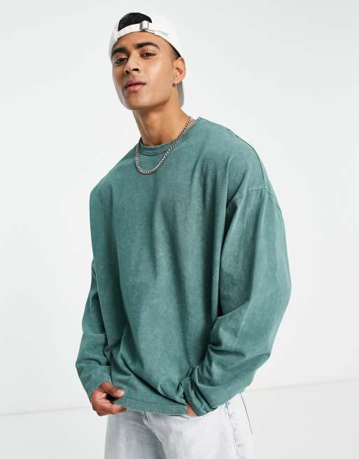 ASOS Oversized Long Sleeve T-shirt With Wide Sleeve in Natural for Men