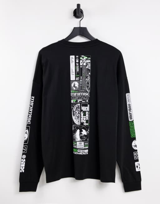 ASOS DESIGN oversized T-shirt in black with Los Angeles print