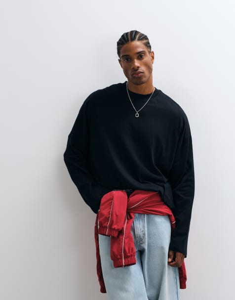 ASOS DESIGN oversized long sleeve t-shirt in black - view 1