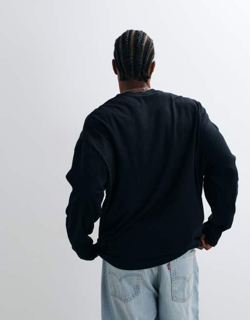 ASOS DESIGN oversized long sleeve t-shirt in black, 3 of 5
