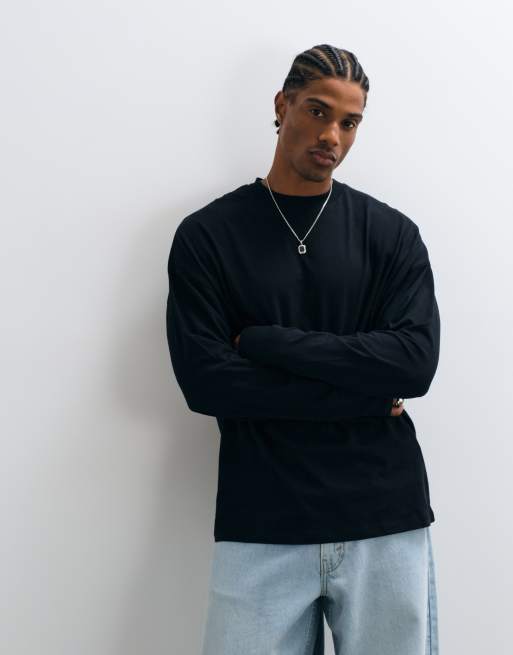 ASOS DESIGN oversized long sleeve t-shirt in black, 5 of 5