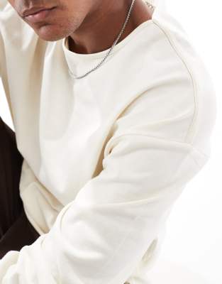 Asos Design Oversized Long Sleeve T-shirt In Neutral