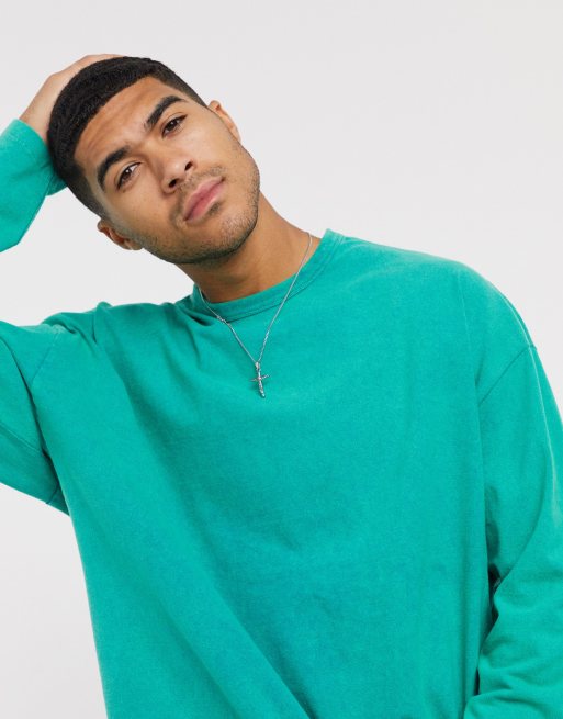 ASOS Oversized Long Sleeve T-shirt With 3/4 Sleeve In Heavyweight