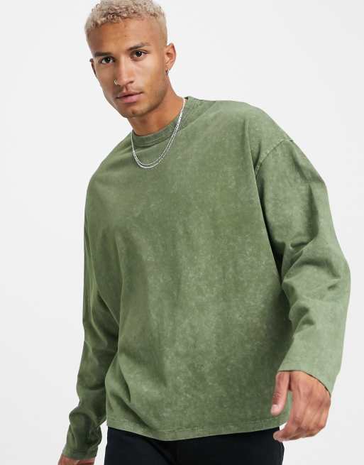 ASOS DESIGN relaxed heavyweight t-shirt in green tie dye