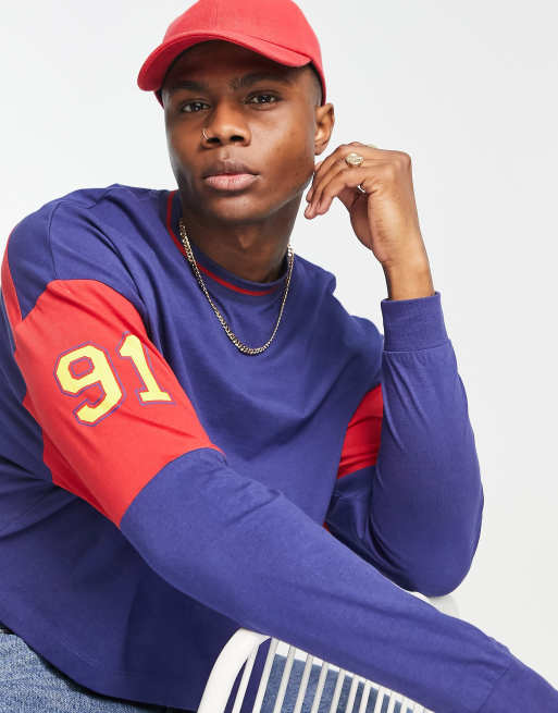 ASOS Oversized Baseball Jersey Shirt in Red for Men