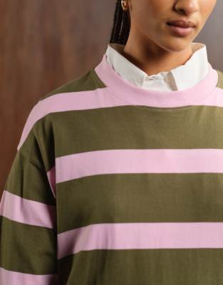 Asos Design Oversized Long Sleeve T-shirt In Multi
