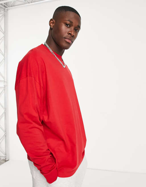 Red best sale sweatshirt asos