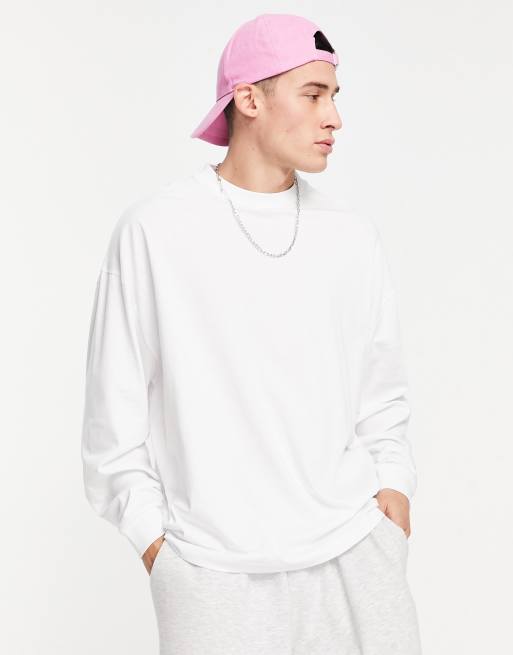 ASOS DESIGN oversized long sleeve t-shirt in white with anime back print