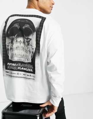 ASOS DESIGN oversized long sleeve t-shirt in white with photographic ...