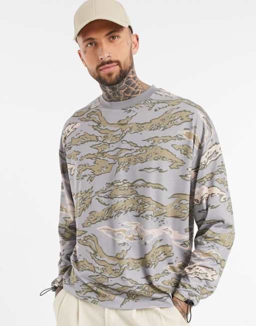 ASOS Oversized Long Sleeve T-shirt With 3/4 Sleeve In Heavyweight