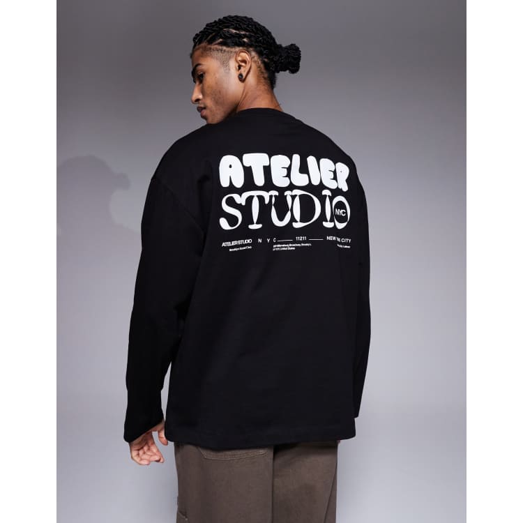 ASOS DESIGN oversized long sleeve t-shirt with atelier