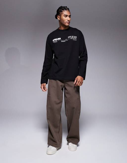 ASOS DESIGN oversized long sleeve t-shirt with atelier