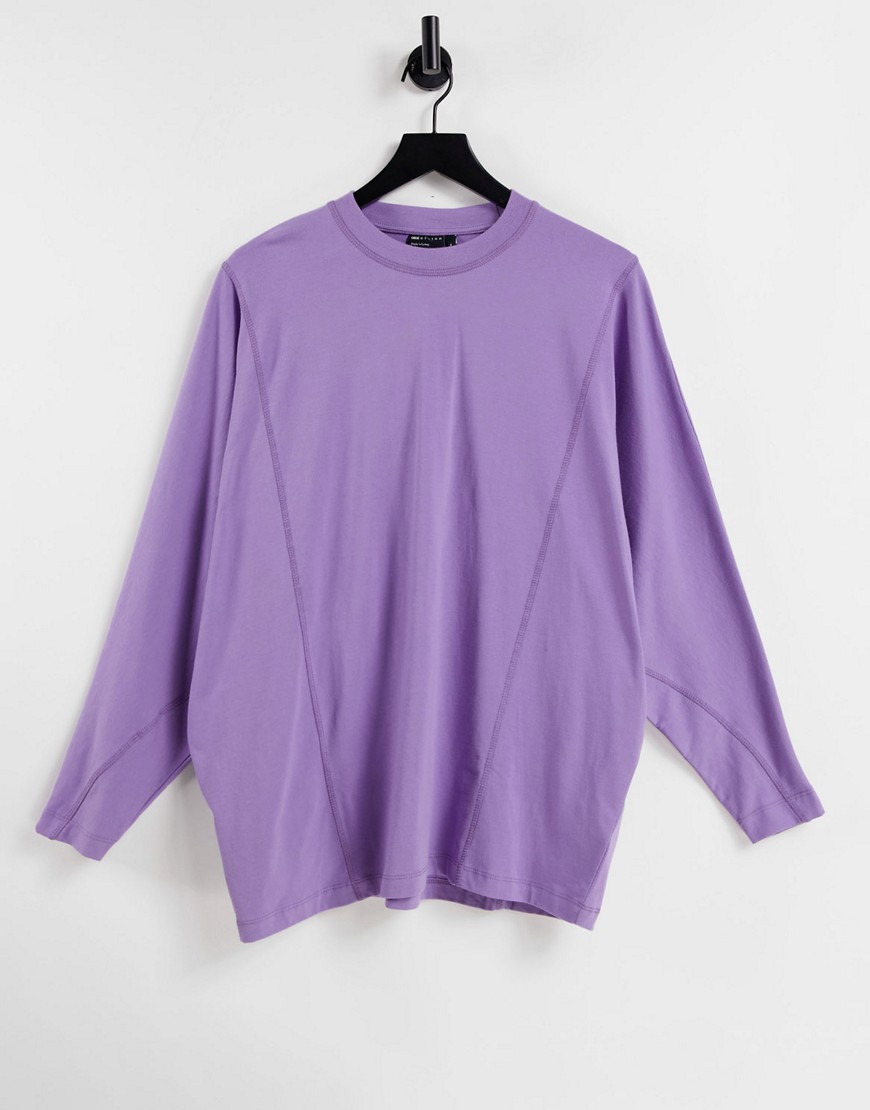 ASOS DESIGN oversized long sleeve T-shirt with batwing in purple