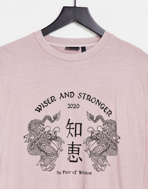 Wiser Printed Women Round Neck Pink T-Shirt - Buy Wiser Printed
