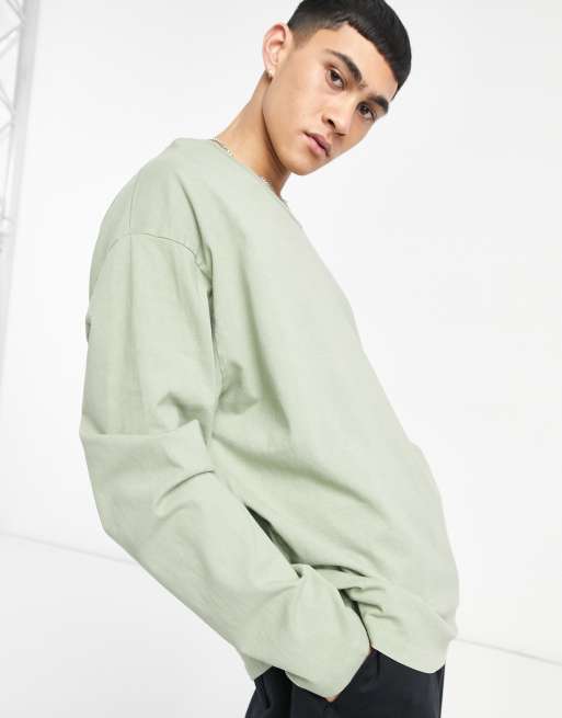 ASOS DESIGN oversized long sleeve t-shirt in acid wash