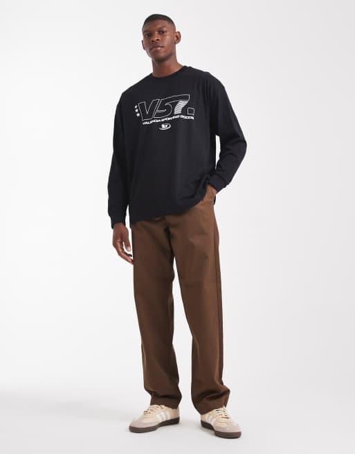 ASOS DESIGN oversized long sleeve t-shirt  with sports graphic in black, 2 of 5