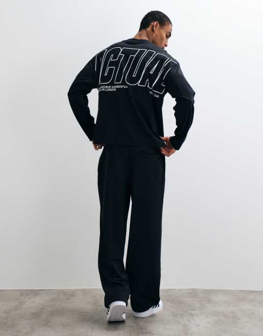 ASOS DESIGN oversized long sleeve t-shirt with text graphic in black, 3 of 5