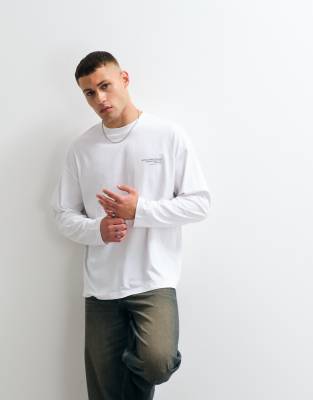 Мужская футболка ASOS Design оверсайз с текстовым принтом, белая